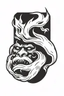 fire , ĥarley davidson bar tattoo design idea