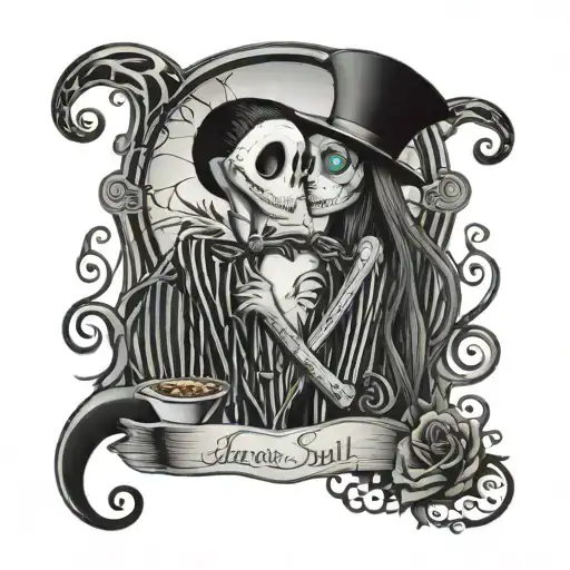 Jack And Sally tattoo design idea