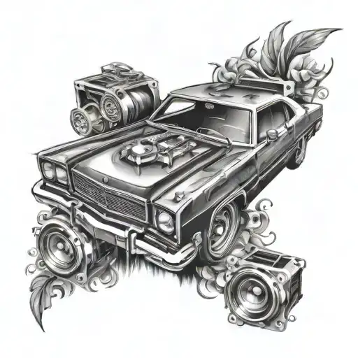 car audio tattoo design idea