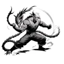 anime dragonball shen long fight tattoo design idea