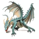 Hyper Realistic Dragon, full body view, Both Wings Open, Facing towards me, Background with mystic waves. tattoo design idea