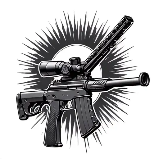 Sniper rifle tattoo design idea