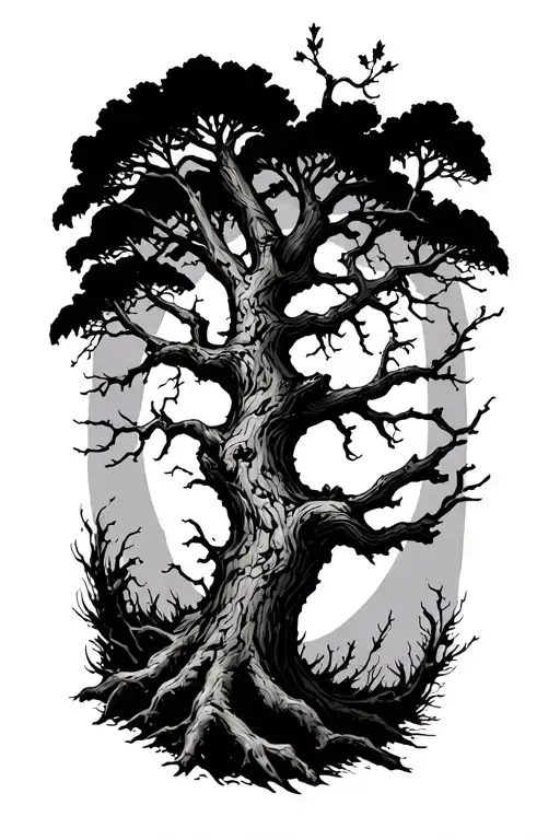leafless tree branching out tattoo design idea