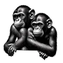 3 Wise Monkeys see no evil hear no evil tattoo design idea