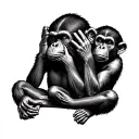 3 Wise Monkeys see no evil hear no evil tattoo design idea