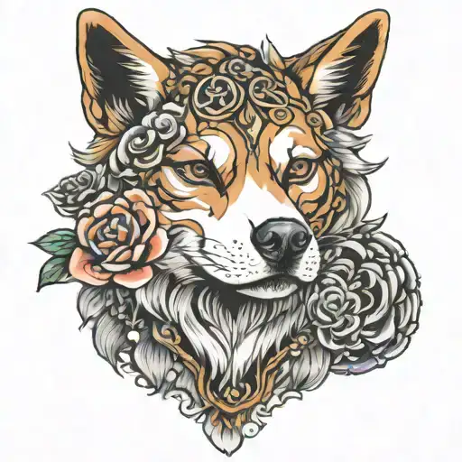 akita tattoo design idea