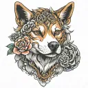 akita tattoo design idea