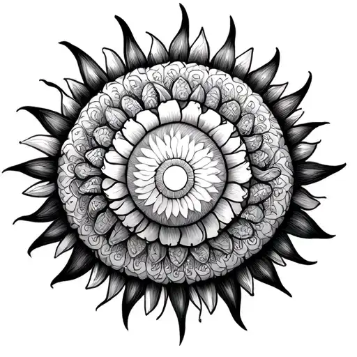 Sun Mandala tattoo design idea