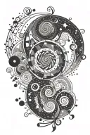 galaxy like spiral tattoo design idea
