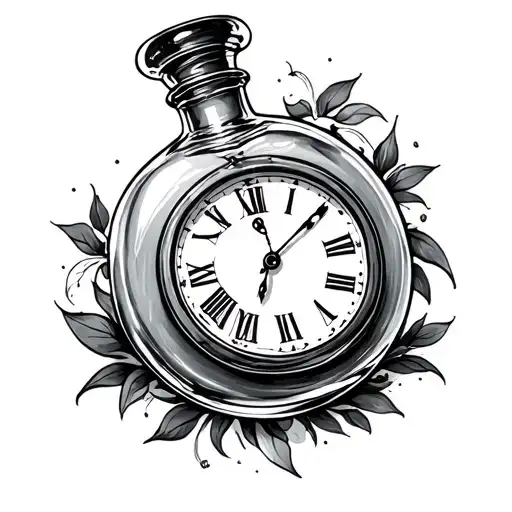 Time In A Bottle tattoo design idea