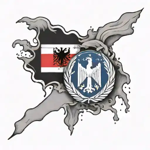 Germany and Philippines flag combined together, with initials FR and BR tattoo design idea