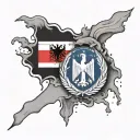 Germany and Philippines flag combined together, with initials FR and BR tattoo design idea