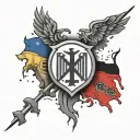 Germany and Philippines flag combined together, with initials FR and BR tattoo design idea