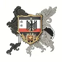 Germany and Philippines flag combined together, with initials FR and BR tattoo design idea