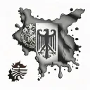 Germany and Philippines flag combined together, with initials FR and BR tattoo design idea