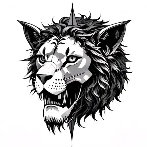 slave tattoo that will incorporate  mental health. Leo star sign and robotics tattoo design idea