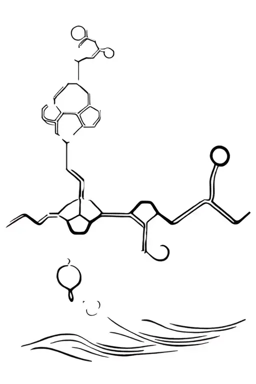 adrenaline molecule filled with ocean waves tattoo design idea