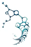 adrenaline molecule filled with ocean waves tattoo design idea