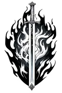 "If you are feeling disheartened. That somehow you aren't enough. Set your heart ablaze"rengoku flames sword in japanese tattoo design idea