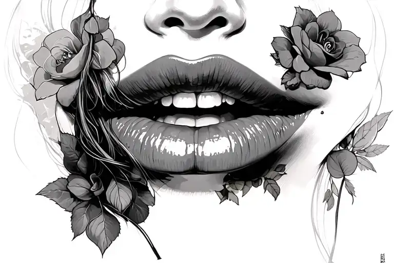 taylor and lips tattoo design idea