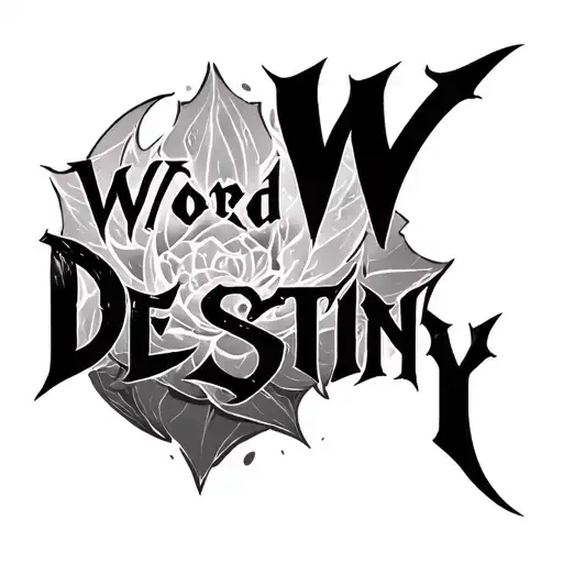 WORD DESTINY tattoo design idea
