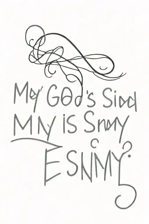 My god is a sin My enemy is nerves tattoo design idea