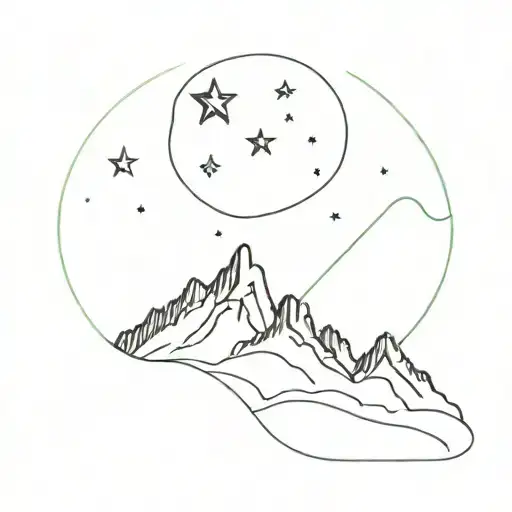 rhysand mountains and stars   tattoo design idea