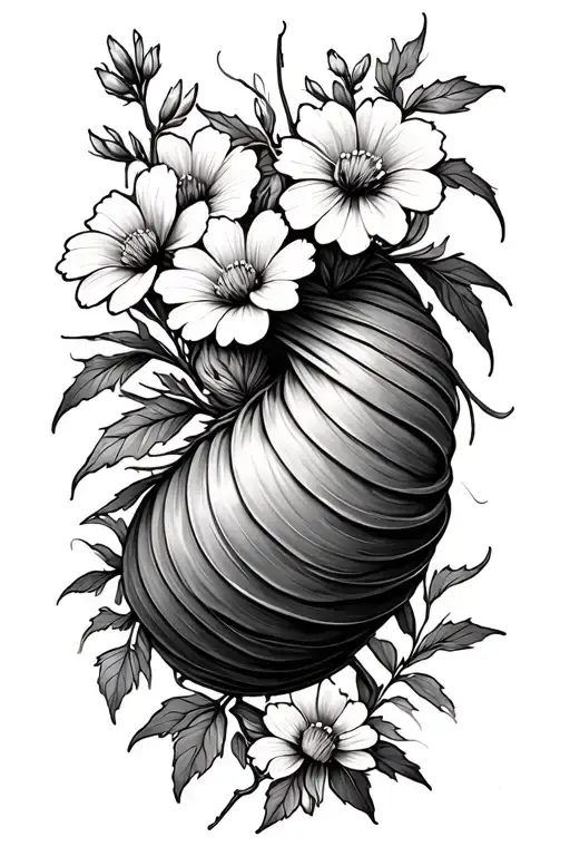 cocoon with wild flowers for a half sleeve tattoo tattoo design idea