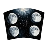 Side Boob tat of the moon phases with an emphasis on waning gibbous and the Virgo constellation incorporated realistic l tattoo design idea