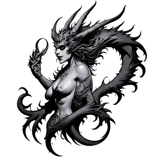 lillith the mother of all demons tribal tattoo tattoo design idea