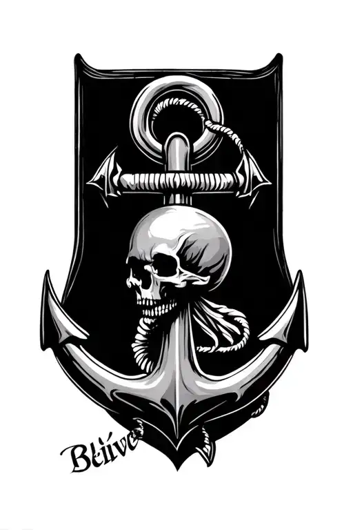 two tatoo which represents life and death and on an anchor believer tattoo design idea