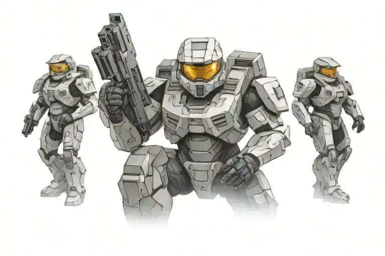 Halo Master chief tattoo design idea