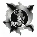 lord vishnu with sudarshan chakra symbol surrounded tattoo design idea