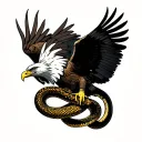 eagle catching a snake tattoo design idea