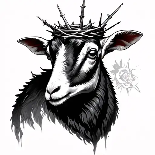 Lamb With Crown Of Thorns tattoo design idea