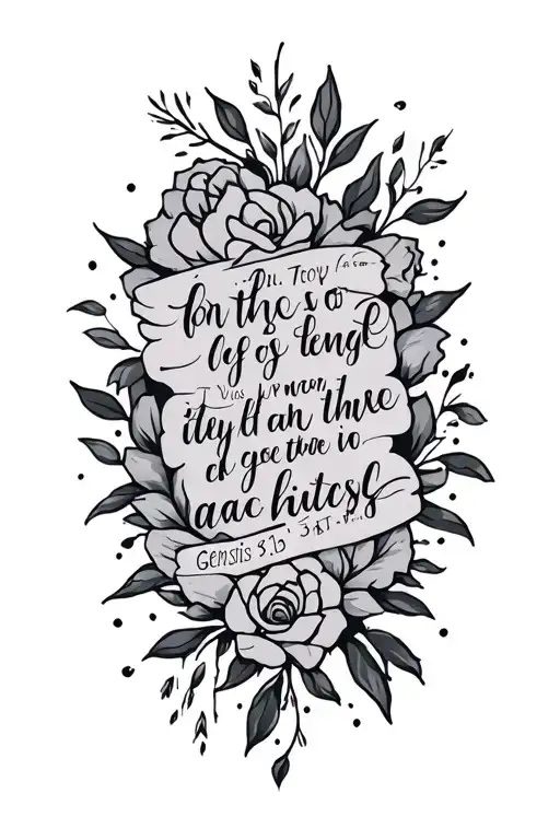 scripture verse genesis 3:19 tattoo design idea