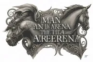 "Man in the Arena" quote written only words tattoo design idea