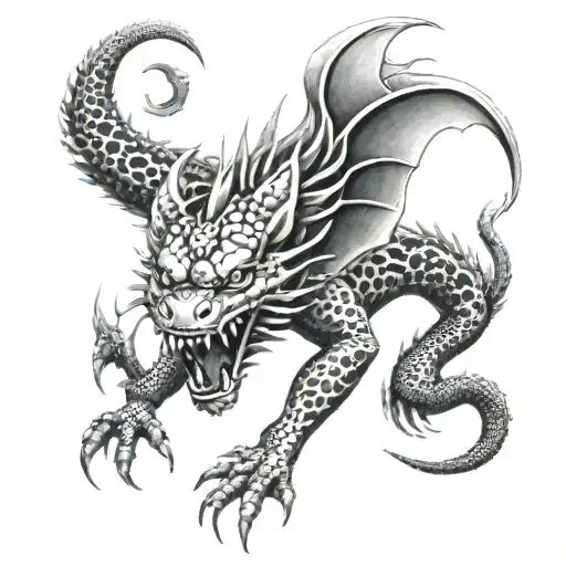 dragon scorpion jaguar tattoo design idea
