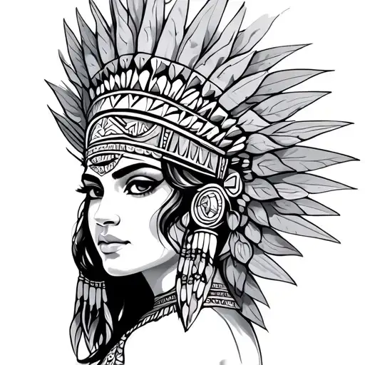 Aztec princess tattoo design idea