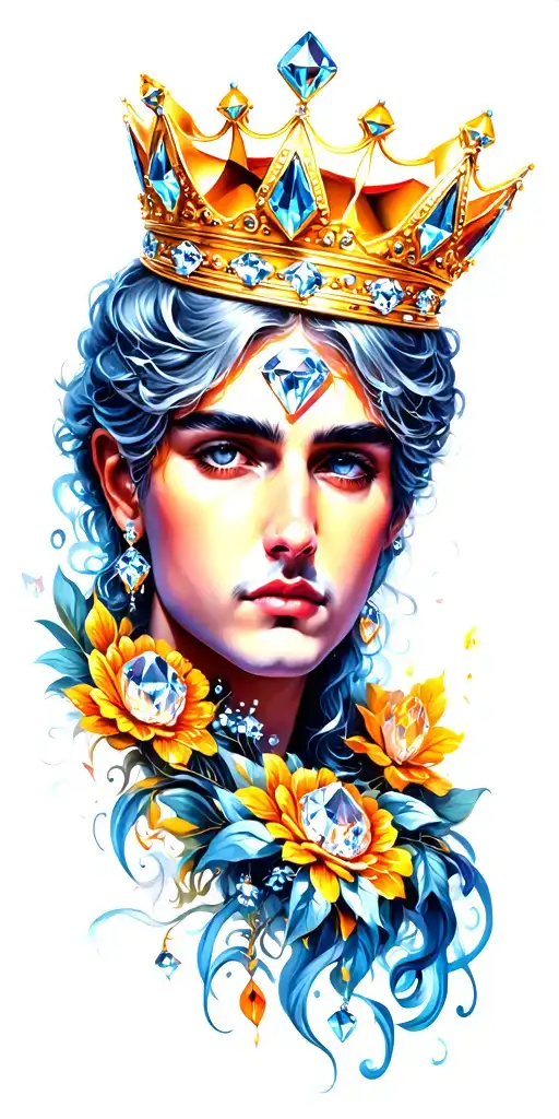 Diamond Crown of King tattoo design idea