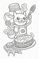 jake making bacon pancakes adventure time tattoo design idea