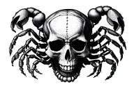 scorpion rose skull  tattoo design idea