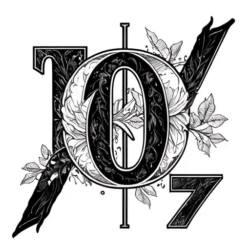 letter C and M combine with number 17 tattoo design idea