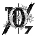 letter C and M combine with number 17 tattoo design idea