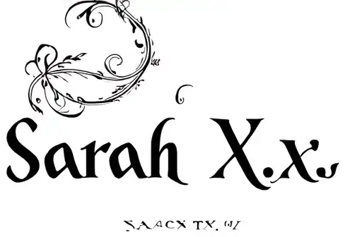 "Sarah
X.x.xv" tattoo design idea