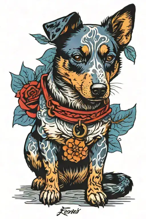 blue heeler tattoo design idea