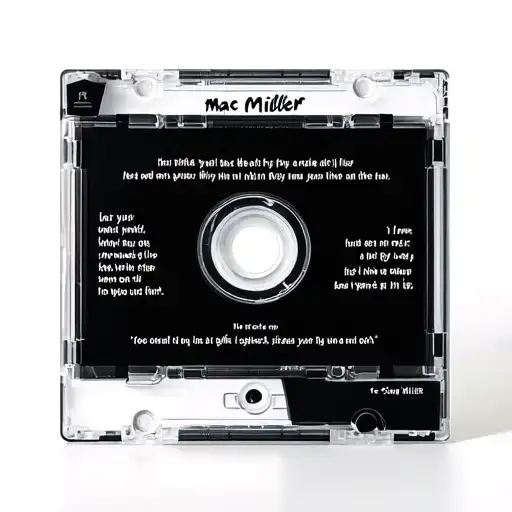 a cd case with Mac miller song lyrics tattoo design idea