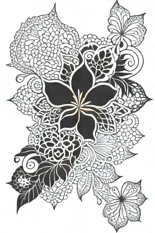 lace patterns tattoo design idea