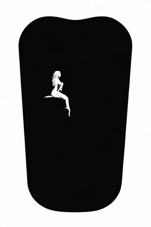 mermaid sitting on a rock tattoo design idea