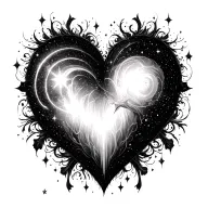 heart celestial tattoo design idea